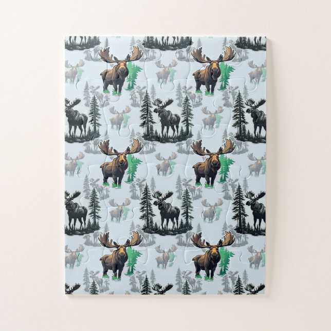 Elch-Wapiti-Geweih-Hirsch-Muster-Design  (Vertikal)