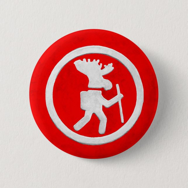 Elch-Wegmarkierung Button (Vorderseite)