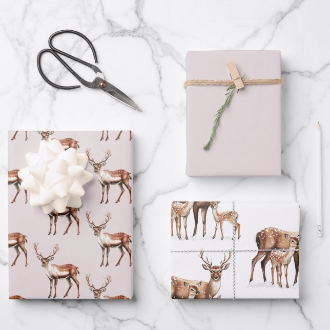 Elch Weihnachten Geschenkpapier Set (Vorderseite)