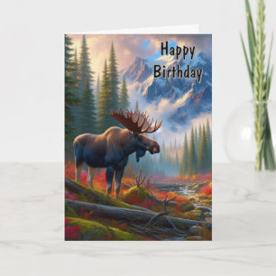 Elch Wildtier Herbst Geburtstag  Karte