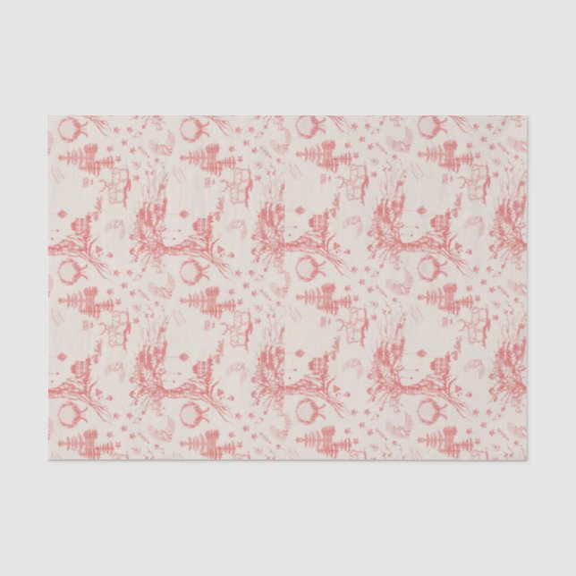 Elch Woods French Toile Tissue Paper Seidenpapier (Vorderseite)