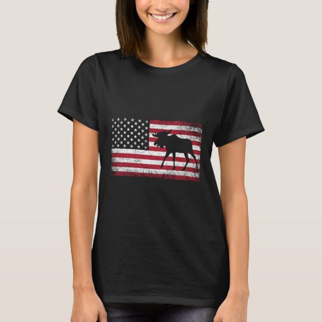 Elche 4. Juli Amerikanische Flagge Amerika Patriot T-Shirt (Vorderseite)