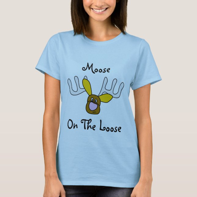 Elche auf dem losen Shirt-Geschenk-Spaß T-Shirt (Vorderseite)