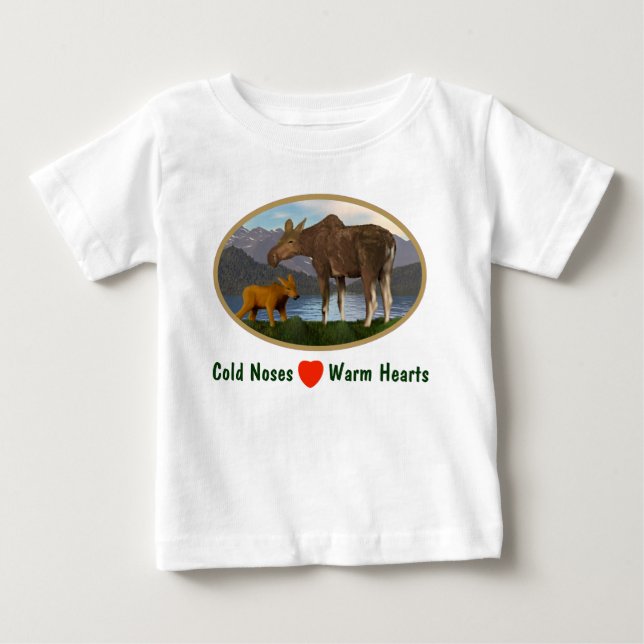 Elche auf der Wiese Baby T-shirt (Vorderseite)