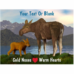 Elche auf der Wiese Fotoskulptur Magnet