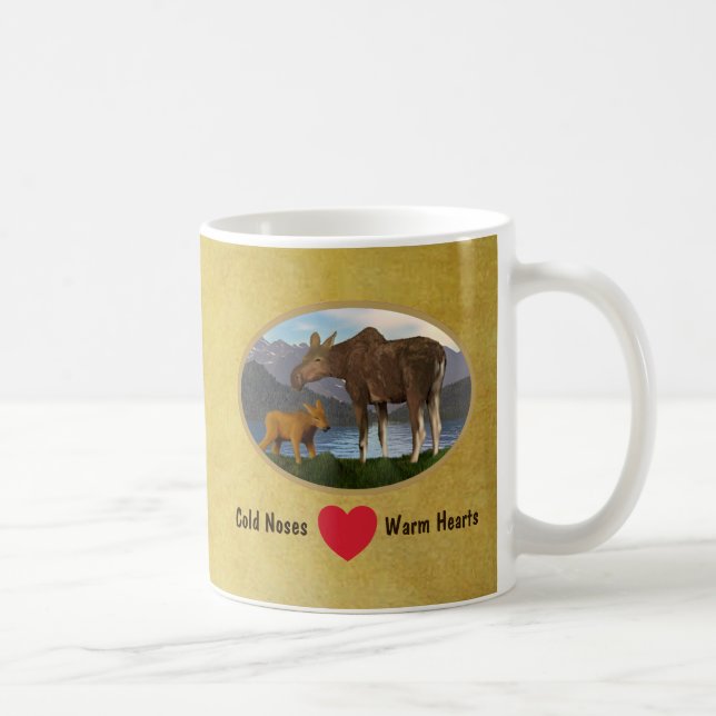 Elche auf der Wiese Kaffeetasse (Rechts)