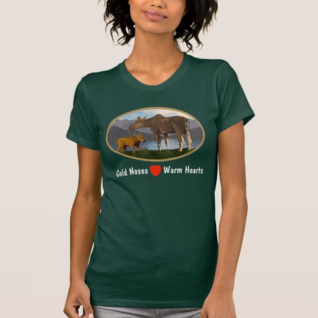 Elche auf der Wiese T-Shirt (Vorderseite)