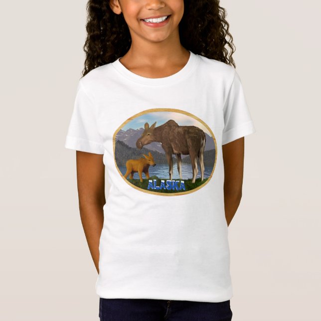 Elche auf der Wiese T-Shirt (Vorderseite)