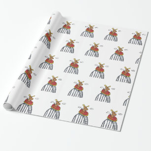 Elche auf Roller-Untersetzer Hintergrundfarbe au Geschenkpapier