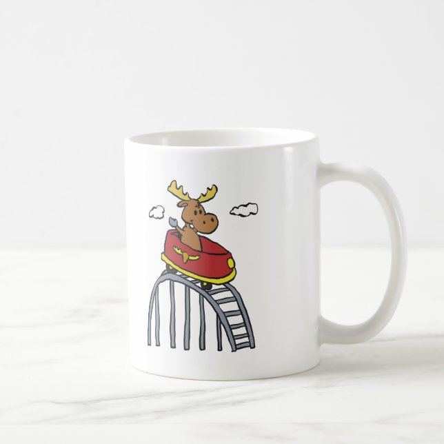 Elche auf Roller-Untersetzer | Hintergrundfarbe au Kaffeetasse (Rechts)