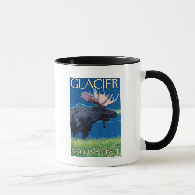 Elche bei Nacht - Glacier National Park, MT Tasse (Rechts)