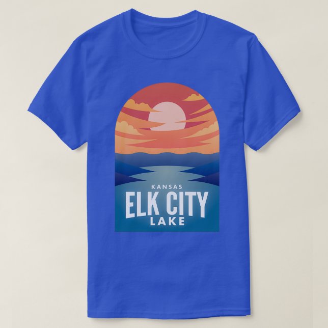Elche City Lake KS Retro Sunset T-Shirt (Design vorne)