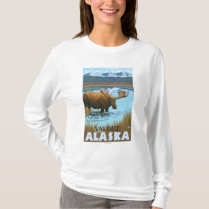 Elche, die in See - Valdez, Alaska trinken T-Shirt