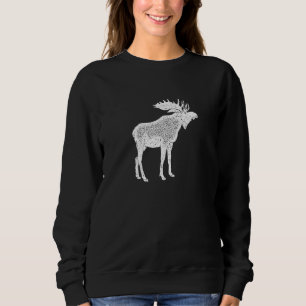 Elche Druckwald Tiere Vintag Moos Sweatshirt