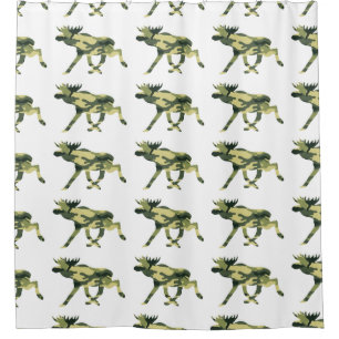 Elche/Elche Woodland Camouflage / Camouflage Duschvorhang