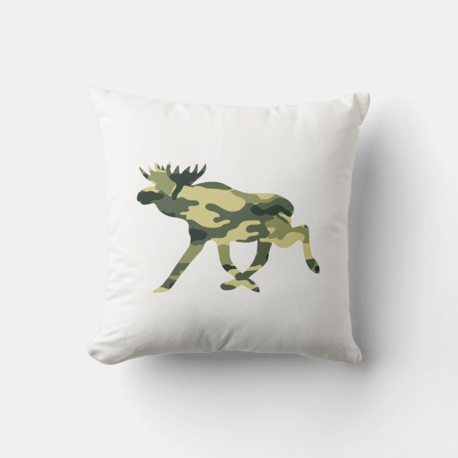 Elche/Elche Woodland Camouflage / Camouflage Kissen (Vorderseite)