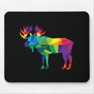 Elche farbenfrohe Low Poly Art Jäger zum Thema Jag Mousepad