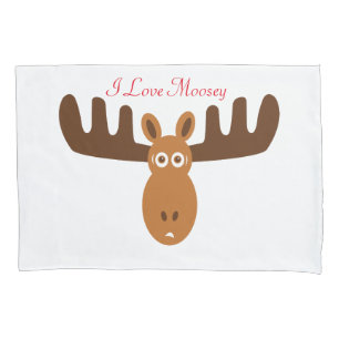 Elche Head_I Liebe Moosey_whimsical u. humorous2 Kissenbezug