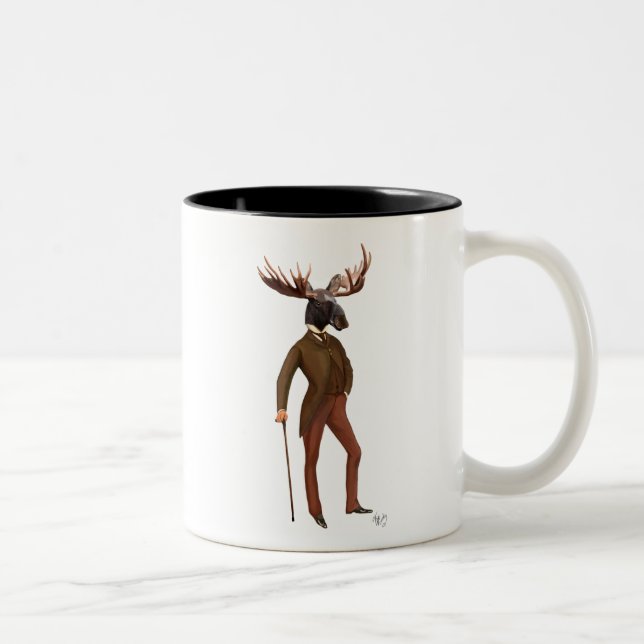 Elche im Anzug 2 Zweifarbige Tasse (Rechts)