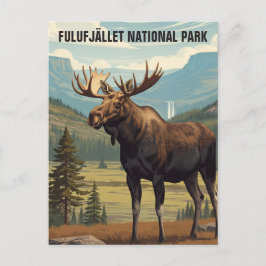 Elche im Fulufjället Nationalpark Schweden Reisen Postkarte