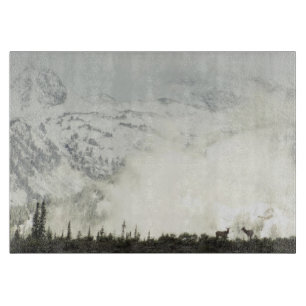 Elche im Grand Teton National Park Fotografie Schneidebrett