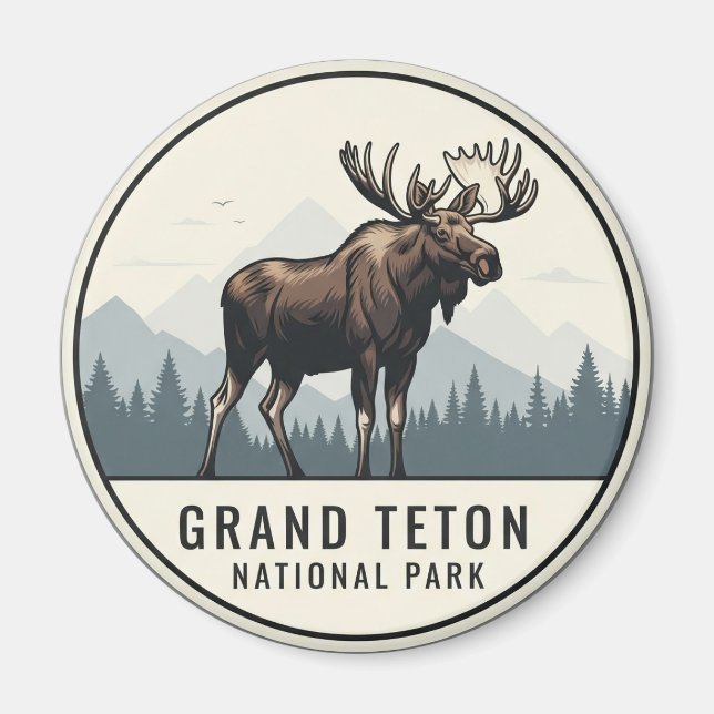 Elche im Grand Teton Nationalpark Magnet (Vorne)