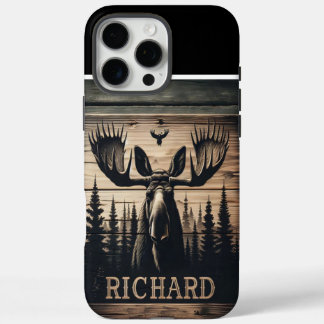 Elche im Holzschild iPhone 16 Pro Max Hülle