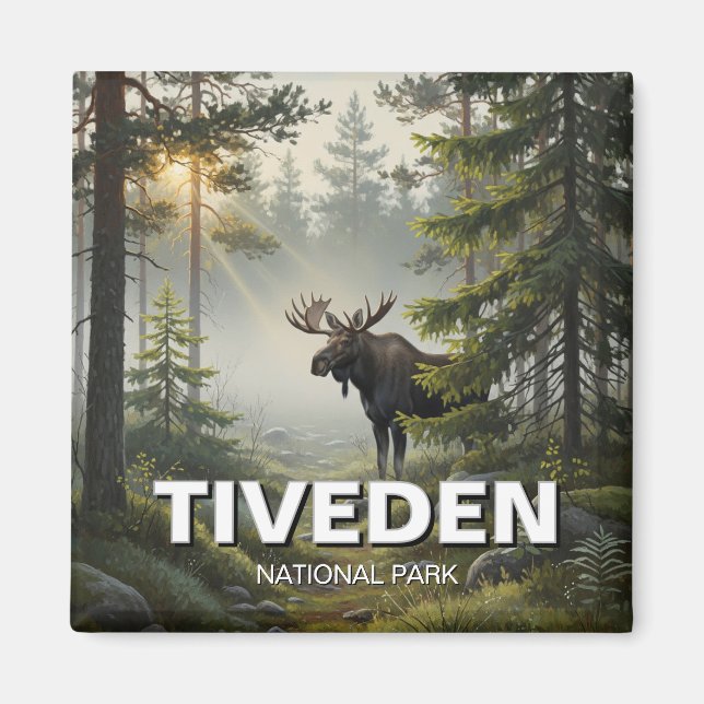 Elche im Tiveden Nationalpark Schweden Reisen Magnet (Vorne)