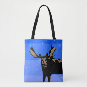 Elche im Winter - Originale Wildlife-Kunst Tasche