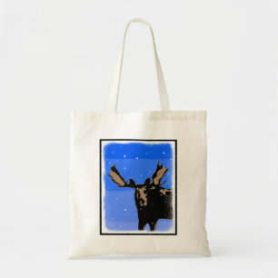 Elche im Winter - Originale Wildlife-Kunst Tragetasche