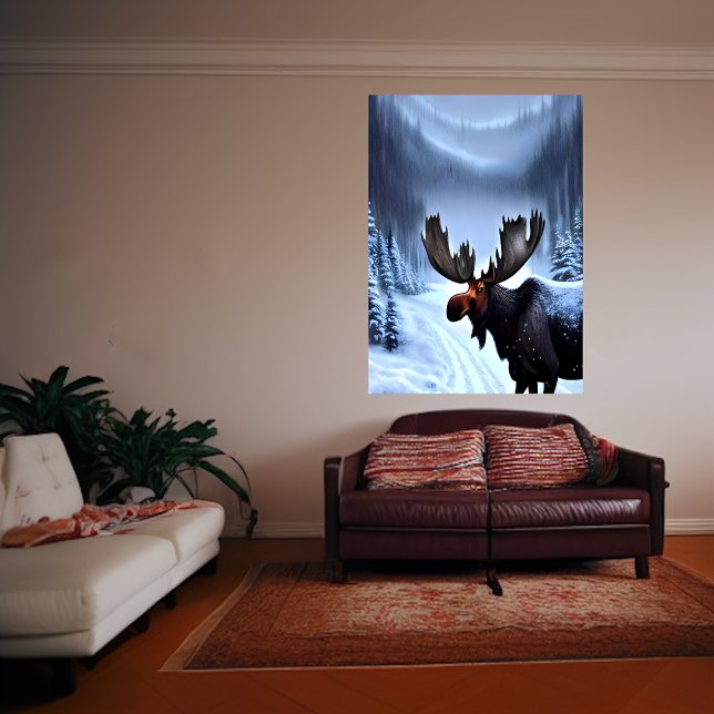Elche im Winterschnee | AI Art Poster (Von Creator hochgeladen)