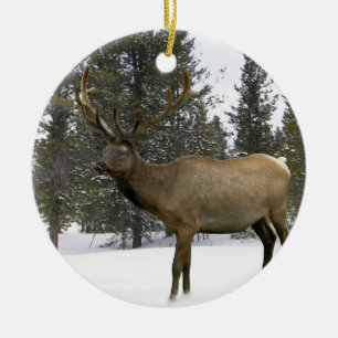 Elche in der Winter-Verzierung Keramik Ornament