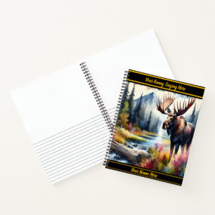 Elche in lebendiger Herbstwildnis Notizbuch