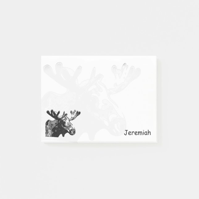 Elche in Schwarzweiss Post-it Klebezettel (Vorderseite)