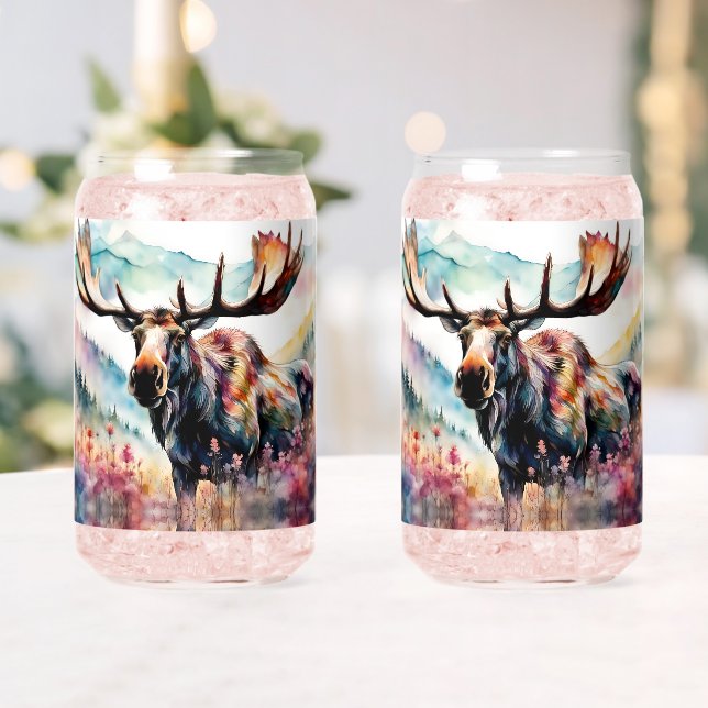 Elche in Wildblumen Aquarell Dosenglas (Insitu (Hochzeit))