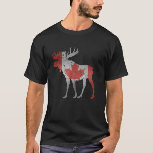 Elche Kanada Flagge Pride Vacation Travel Animal C T-Shirt