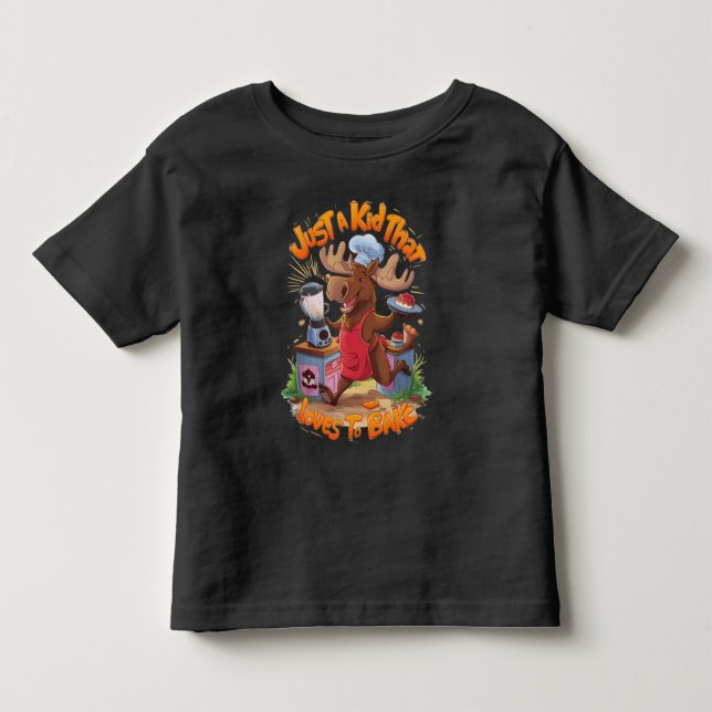Elche Koch Backing by the Stove Kleinkind T-shirt (Vorderseite)