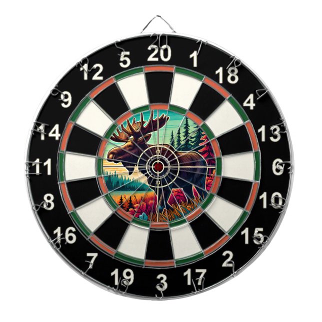Elche mit Antlern in Ziel Dartscheibe (vorne)