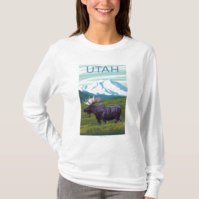 Elche mit MountainUtah T-Shirt (Vorderseite)