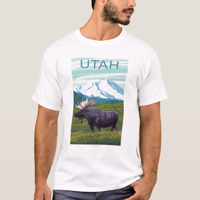 Elche mit MountainUtah T-Shirt (Vorderseite)
