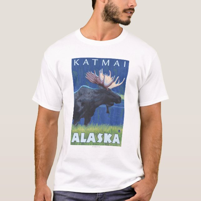 Elche nachts - Katmai, Alaska T-Shirt (Vorderseite)