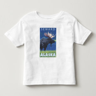 Elche nachts - Seward, Alaska Kleinkind T-shirt