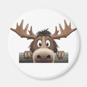Elche Peeking Niedlich Adorable Funny Animal Carto Magnet