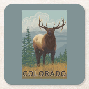 Elche SceneColorado Rechteckiger Pappuntersetzer
