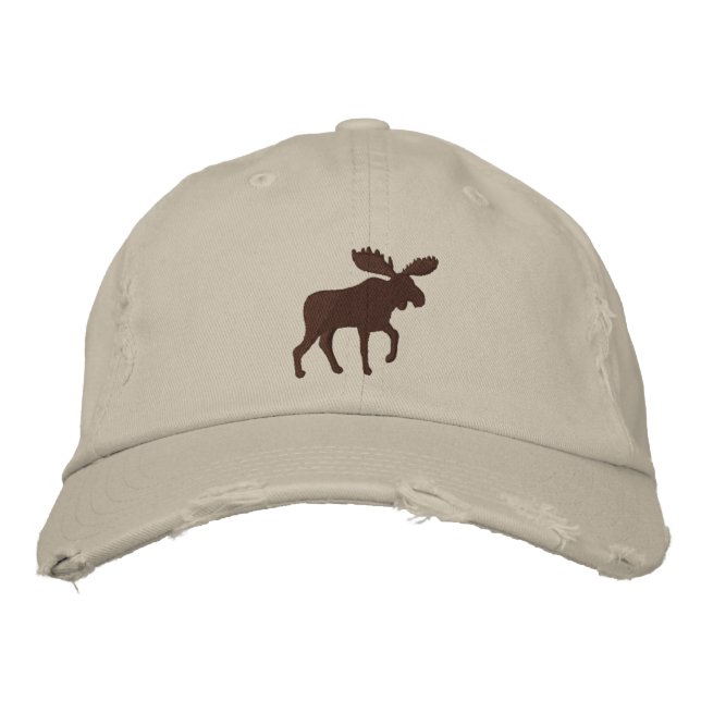 Elche Silhouette Cool Outdoor-Enthusiasten Wiker Bestickte Baseballkappe (Vorderseite)