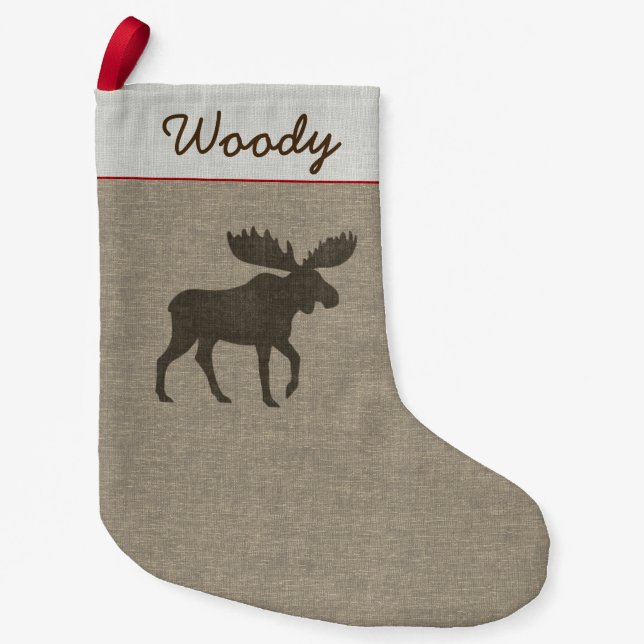 Elche Silhouette Land Wildtiere Personalisiert Kleiner Weihnachtsstrumpf (Vorderseite)