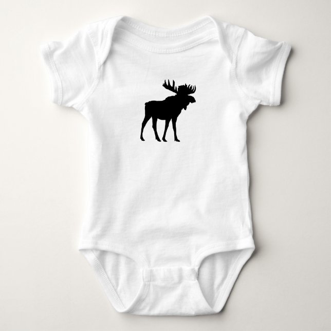 Elche Silhouette Woodland Baby Bodysuit Baby Strampler (Vorderseite)