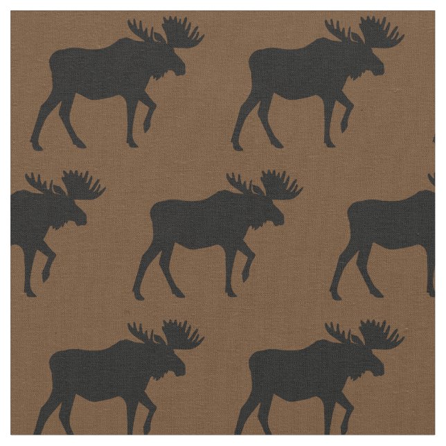 Elche Silhouetten Brown Stoff (Nahaufnahme)