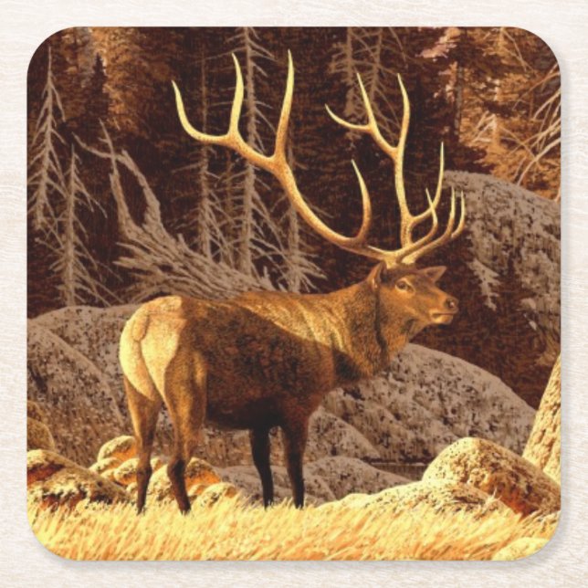 Elche Stier Rechteckiger Pappuntersetzer (Vorderseite)