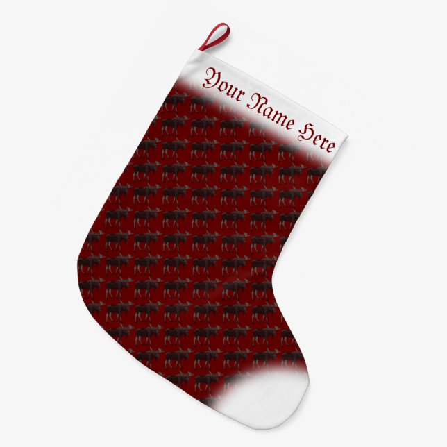 Elche Strumpf Elche Weihnachts-Strumpf Custom Großer Weihnachtsstrumpf (Vorderansicht (hängend))